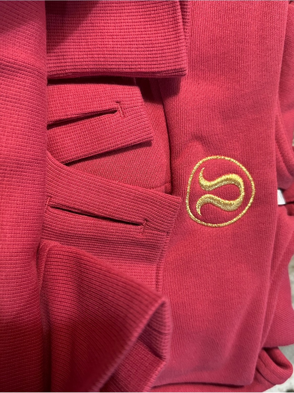 lululemon athletica Vintage Rose  Oversized Half-Zip Hoodie with Gold Logo